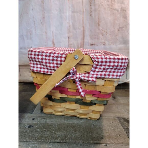 Picnic basket plaid gingerbread men heart Xmas decor - Picture 4 of 7